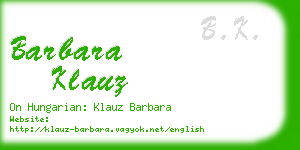 barbara klauz business card